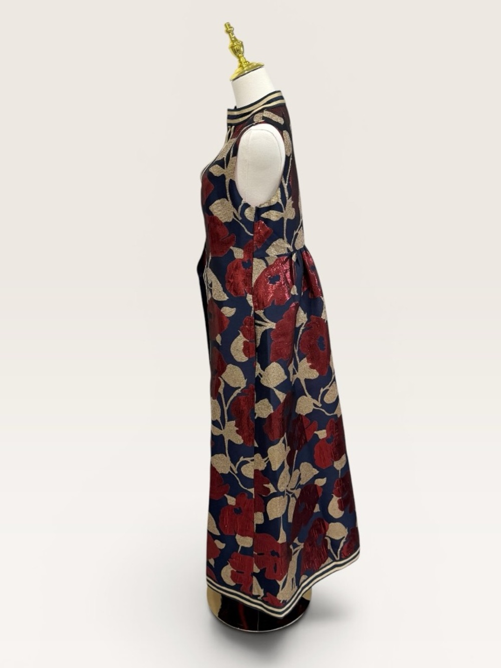 FRANCES VALENTINE Susie Metallic Floral Sleeveless A-Line Maxi Jacket Size 6 NWT - Picture 7 of 16